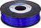 Czarna szpula z nawiniętym niebieskim filamentem do druku 3D.