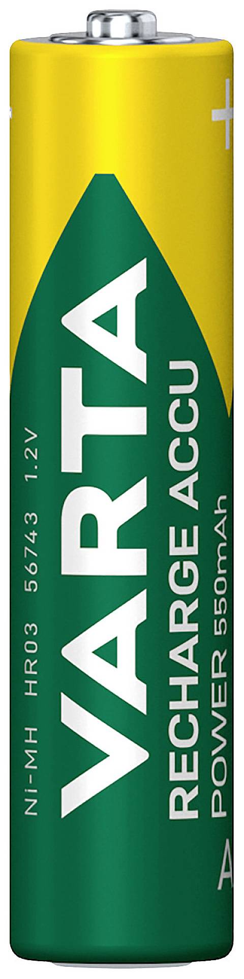 Батарейки AAA/R03 Varta RECH.AC.PowerAAA550mAh Bli 4, NiMH, 550 мАг, 1,2 В, 4 шт.