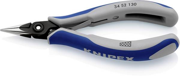 Knipex 34 52 130 dla elektroników i mechaników Szczypce płaskie, okrągłe  stal łożyskowa chromowo-wanadowa 130 mm