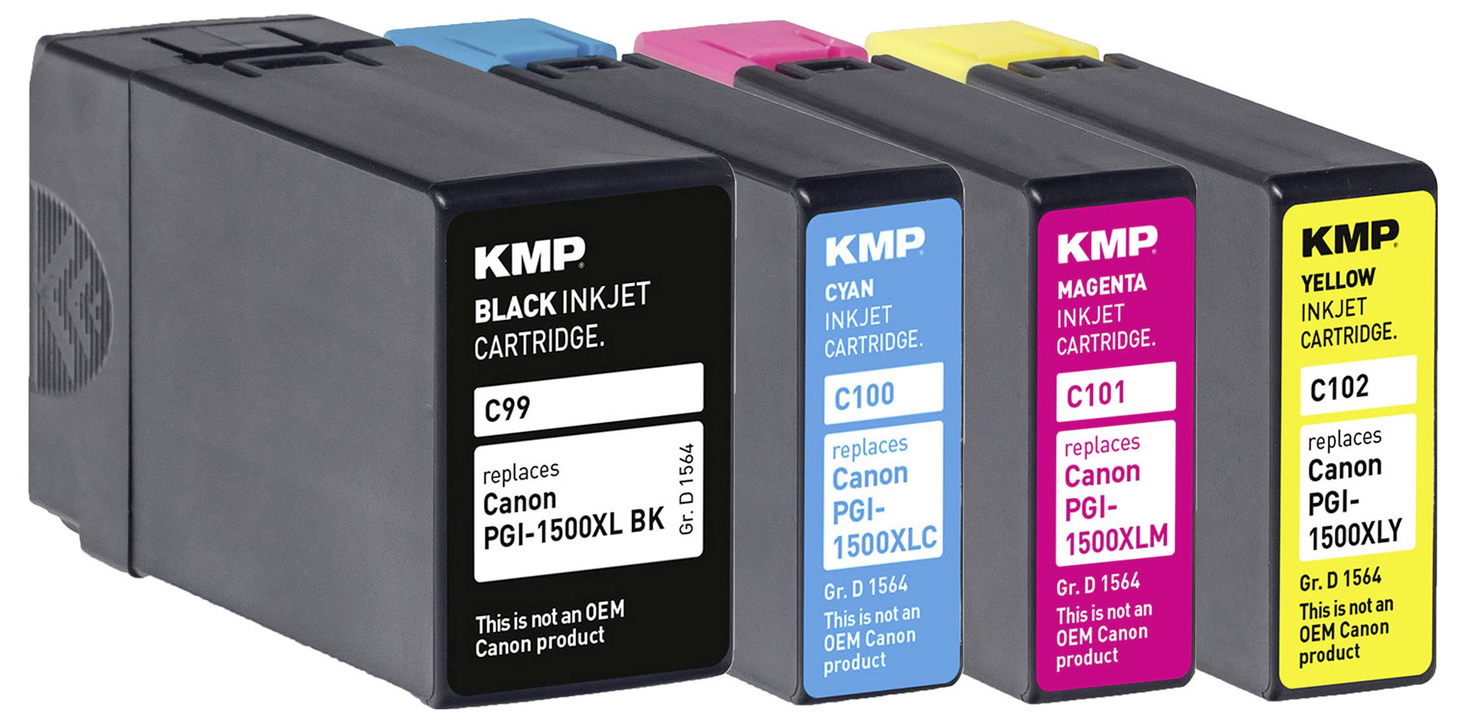 KMP atrament Zamiennik Canon PGI-1500BK XL, PGI-1500C XL, PGI-1500M XL, PGI-1500Y XL zamiennik Combi-Pack Czarny, Cyjan,-2
