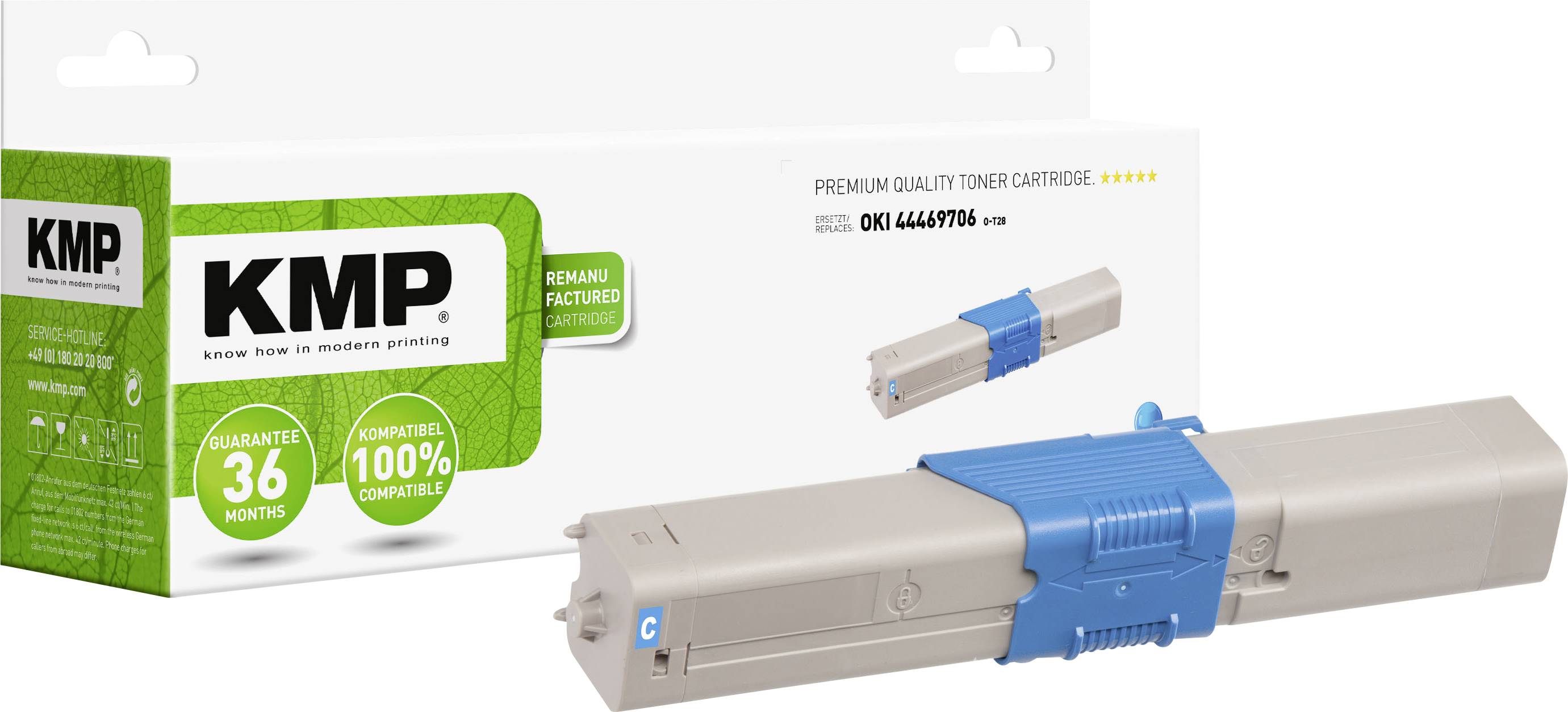 Тонер KMP OKI замена 44469706 замена Cyan 2000 страниц O-T28 1333.0003