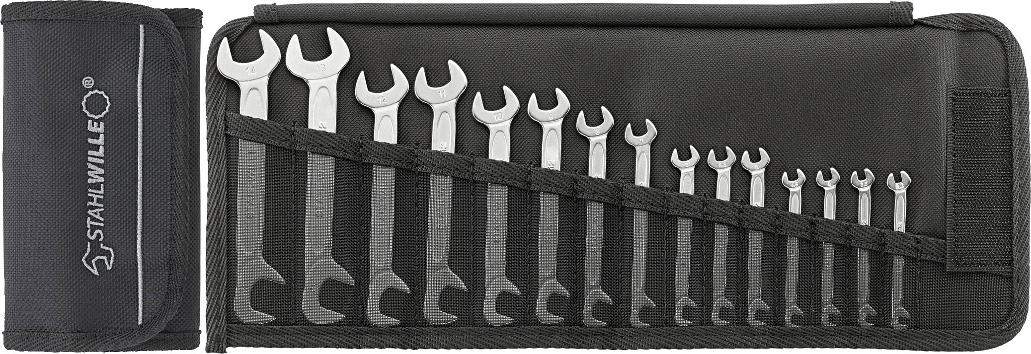 Stahlwille 96400651 12/15 PC Zestaw kluczy płaskich podwójnych 15 szt. Rozmiar klucza (metryczny) (tylko do tytułu) 3.2 