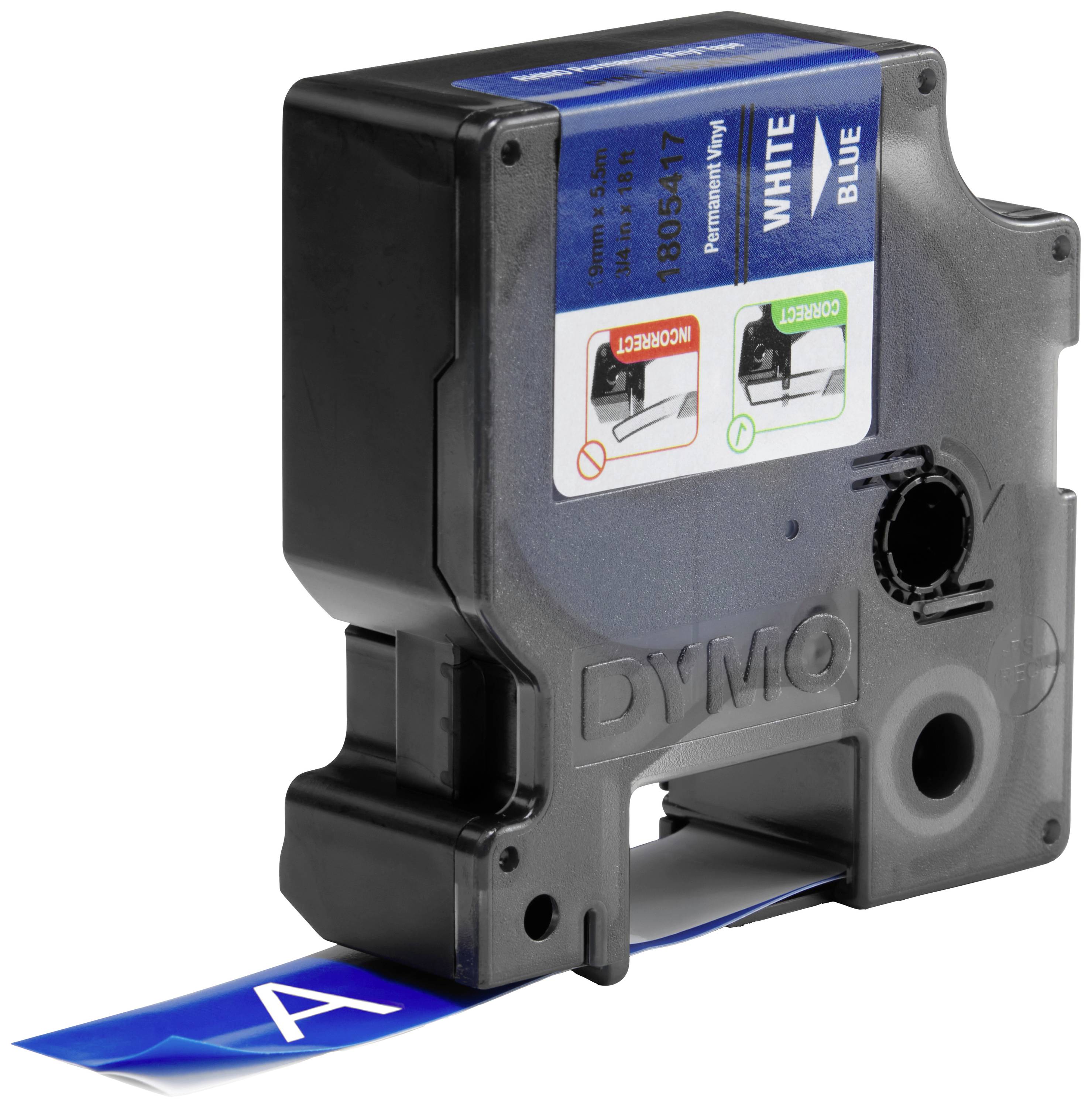 Стрічка для етикеток DYMO 1805417, 19 мм x 5,5 м, колір стрічки: синій / колір друку: білий