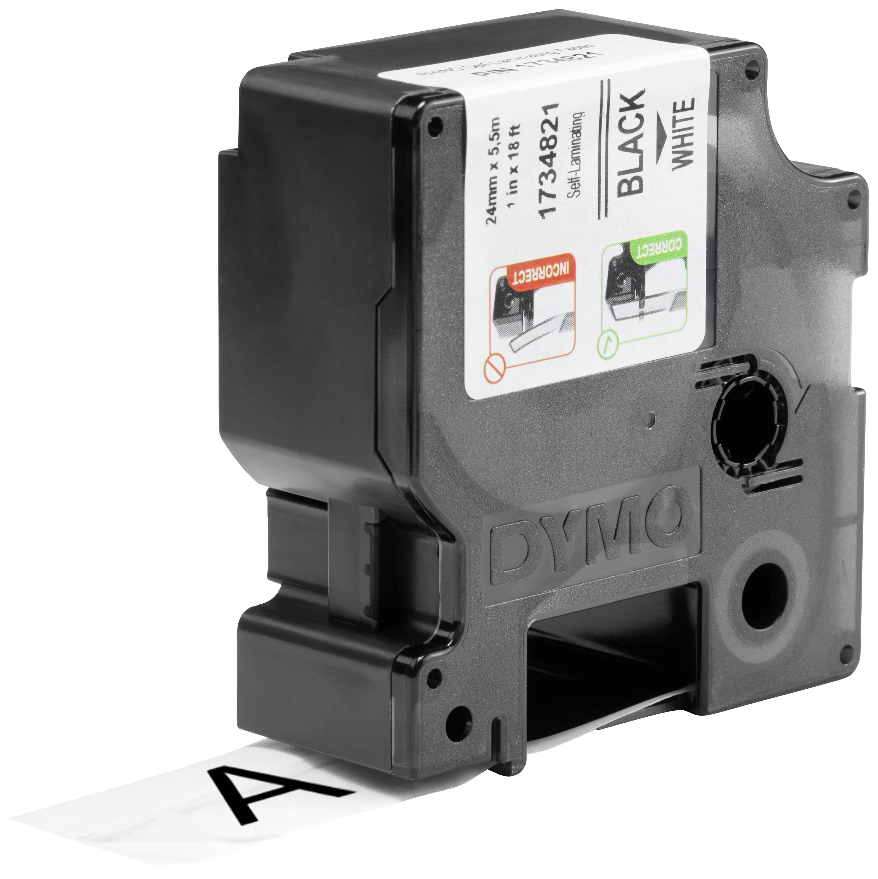 Стрічка для друку DYMO 1734821, 24 мм x 5,5 м, Колір стрічки: біла / Колір друку: чорний DYMO 1734821, 24 мм x 5,5 м, Колір стрічк