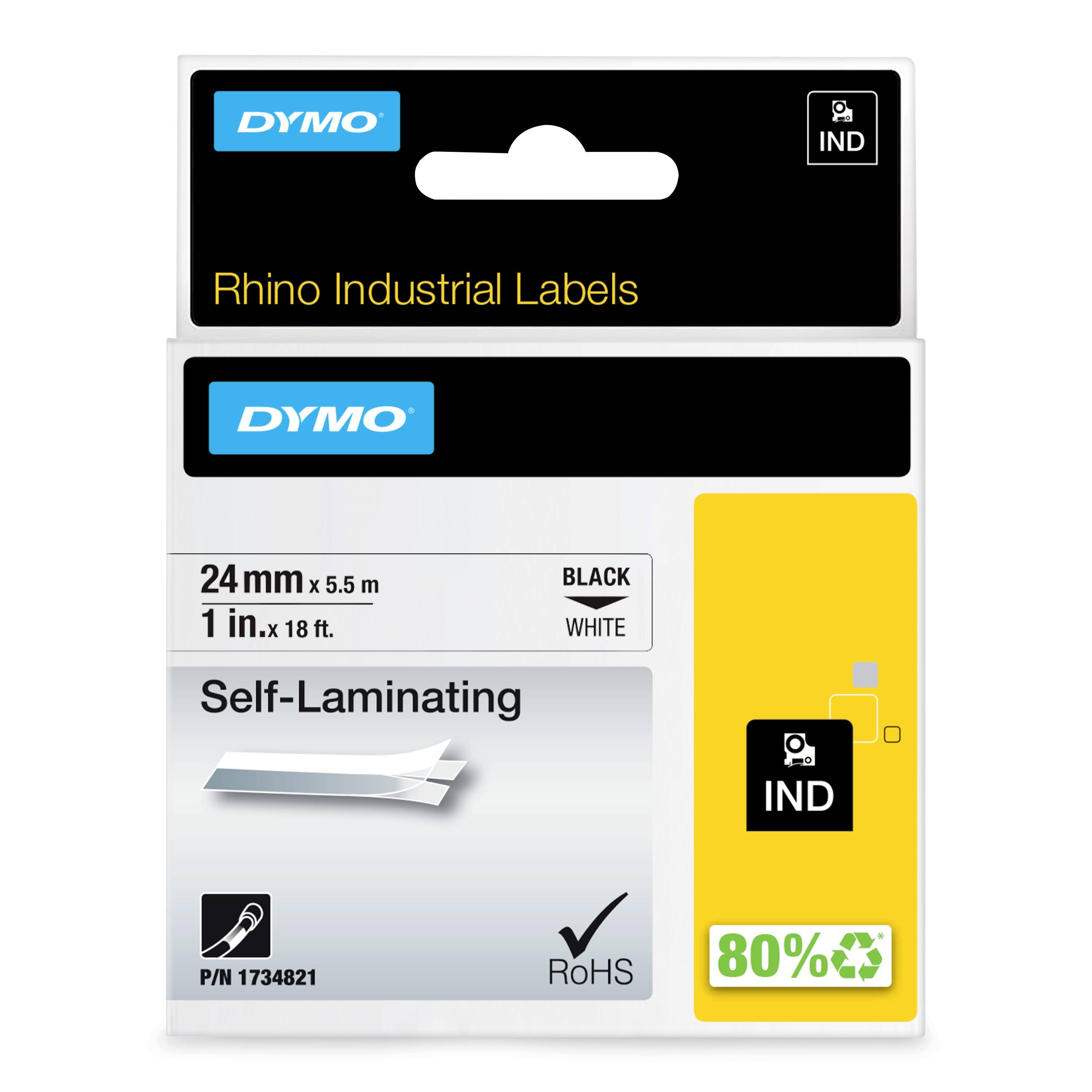 Стрічка для друку DYMO 1734821, 24 мм x 5,5 м, Колір стрічки: біла / Колір друку: чорний DYMO 1734821, 24 мм x 5,5 м, Колір стрічк