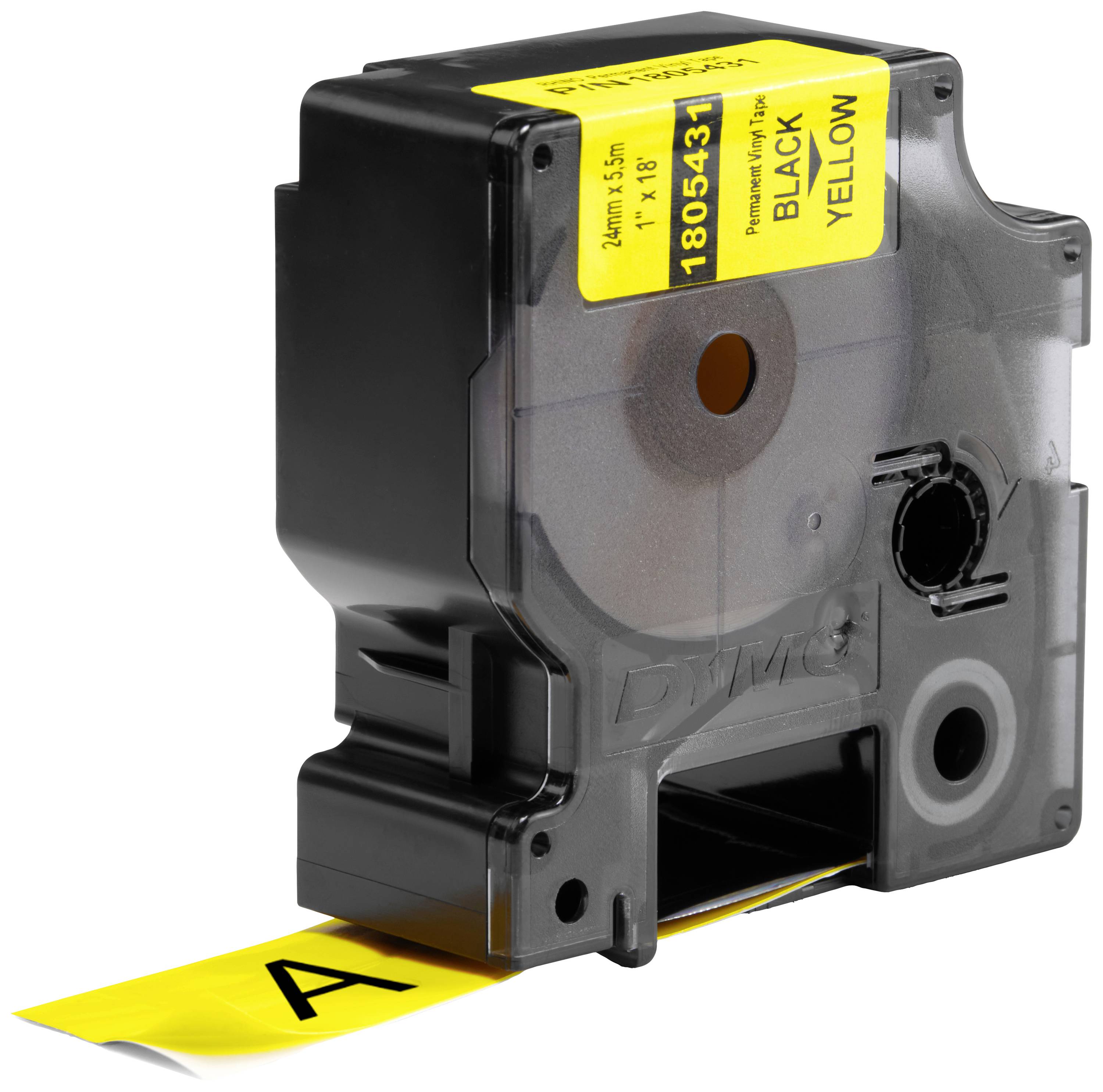 Стрічка для друку DYMO 1805431, 24 мм x 5,5 м, Колір стрічки: жовтий / Колір друку: чорний DYMO 1805431, 24 мм x 5,5 м, Колір стрі