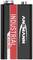 Prostokątna czarna bateria z czerwonym paskiem; z przodu widoczny tekst 'Industrial Alkaline' oraz logo.