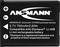 Czarny akumulator litowo-jonowy firmy ANSMANN, kompatybilny z Olympus Li-42B, 3,7V, 700mAh/2,6Wh, wyprodukowany w Niemczech.