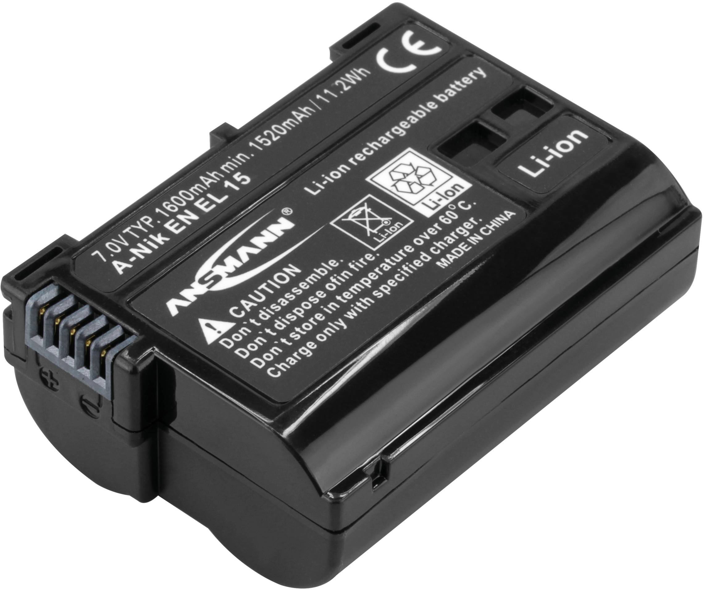 Запасний акумулятор для камери Ansmann EN-EL15 Напруга: 7 В Ємність (мАг, Аг): 1600 мАг