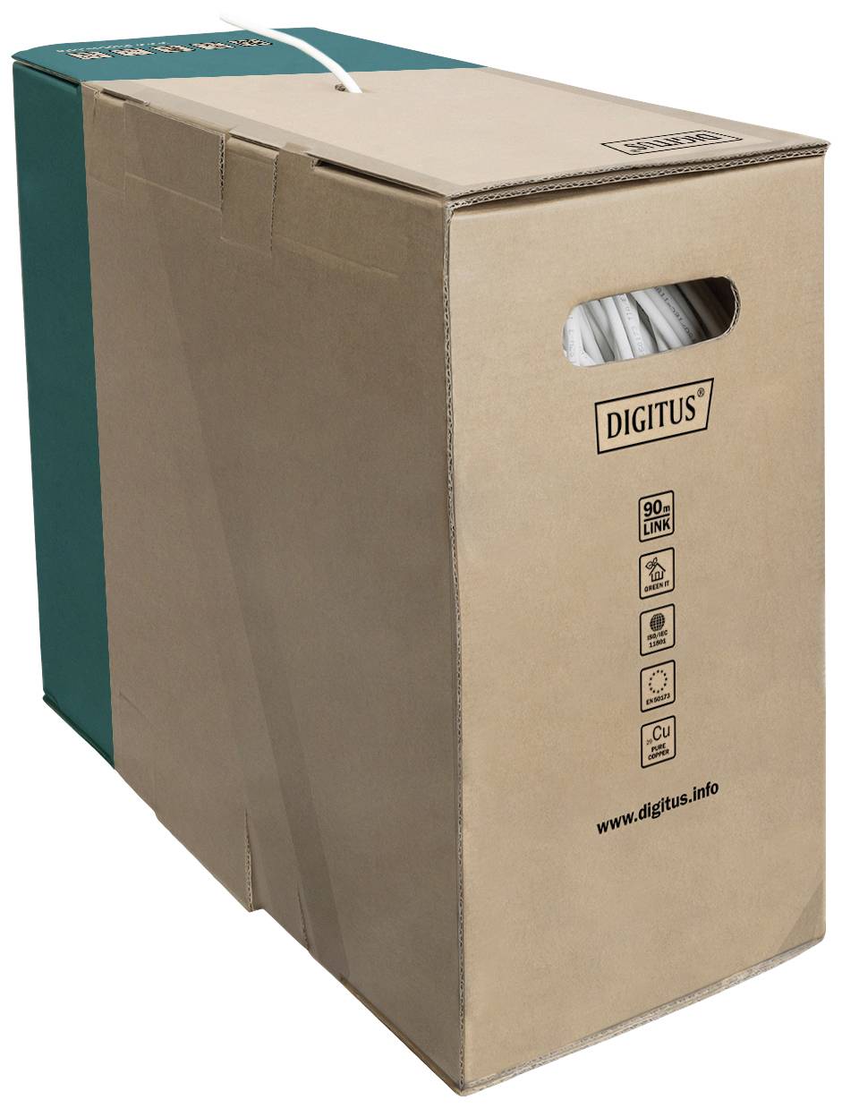 Мережевий кабель Digitus DK-1511-V-1-1 CAT 5e U/UTP 0.2 мм² сіро-білий (ral 7035) 100 м