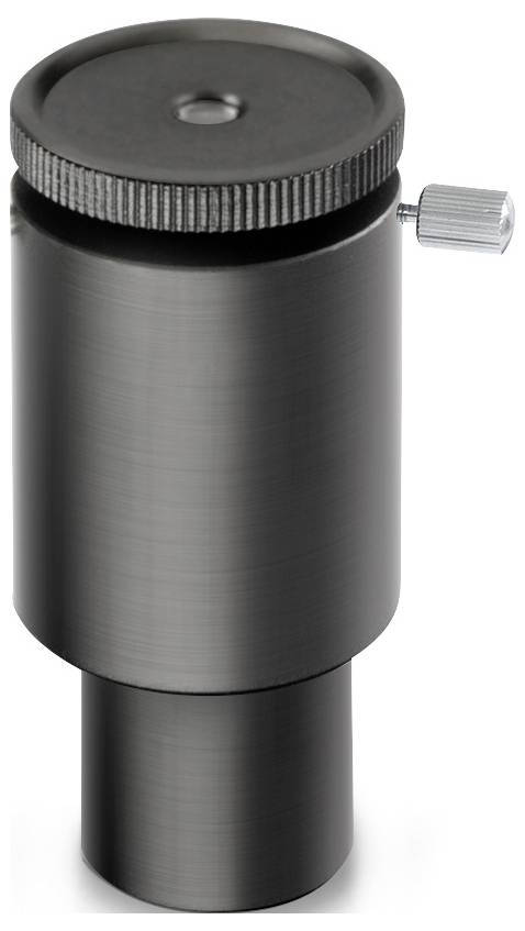 Czarny cylindryczny adapter metalowy z regulowaną śrubą, stosowany do mocowania sprzętu fotograficznego na statywach.