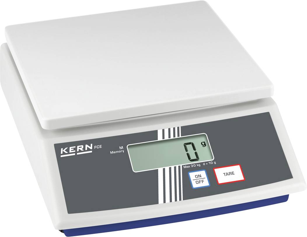Настільні ваги Kern FCE 15K5N Діапазон вимірювання макс. 15 кг Ціна поділки 5 г через різнокольоровий мережевий адаптер