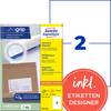 Avery-Zweckform 3655-200 Etykieta uniwersalna 210 x 148 mm Papier biały 440 szt. Trwały Drukarka atramentowa, Drukarka Laserowa, Kopiarka
