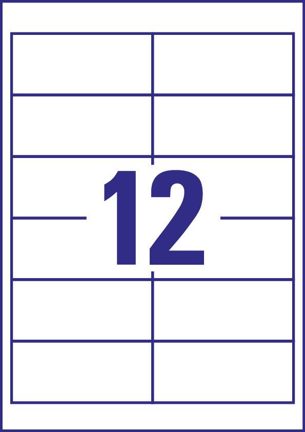 Універсальна етикетка Avery-Zweckform 3659-200, білий папір, 97 x 42,3 мм, 2640 шт., міцний струменевий принтер, лазерний принтер,