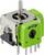 Zielony enkoder obrotowy z wieloma złączami, odpowiedni do układów elektronicznych i rejestracji ruchu obrotowego.