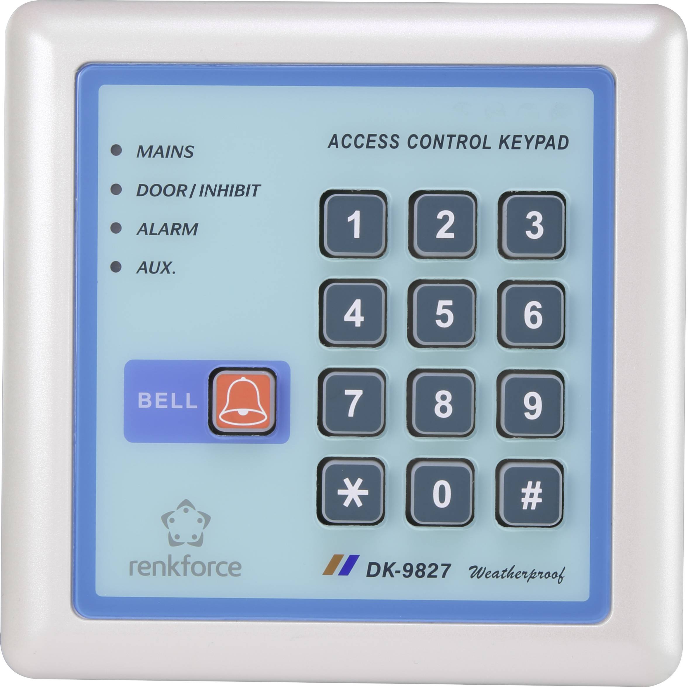 Цифровий кодовий замок Renkforce 1582598, 12 В, IP65, з підсвічуванням клавіатури