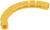 Żółty, zakrzywiony segment osłony kablowej wykonanej z tworzywa sztucznego, składający się z kilku połączonych części przeznaczonych do wiązania kabli.