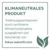 Produkt neutralny klimatycznie, kompensowany poprzez projekty ochrony klimatu, certyfikowany przez fokus-zukunft.com.