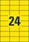 Żółty prostokąt z ciemnoniebieską cyfrą '24' pośrodku, otoczony niebieskimi liniami tworzącymi małe kwadraty.