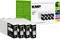 Wielopack nabojów atramentowych KMP do drukarki, kompatybilny z EPSON 79XL, zawierający naboje w kolorach czarnym, błękitnym, purpurowym i żółtym, w ekologicznym opakowaniu.