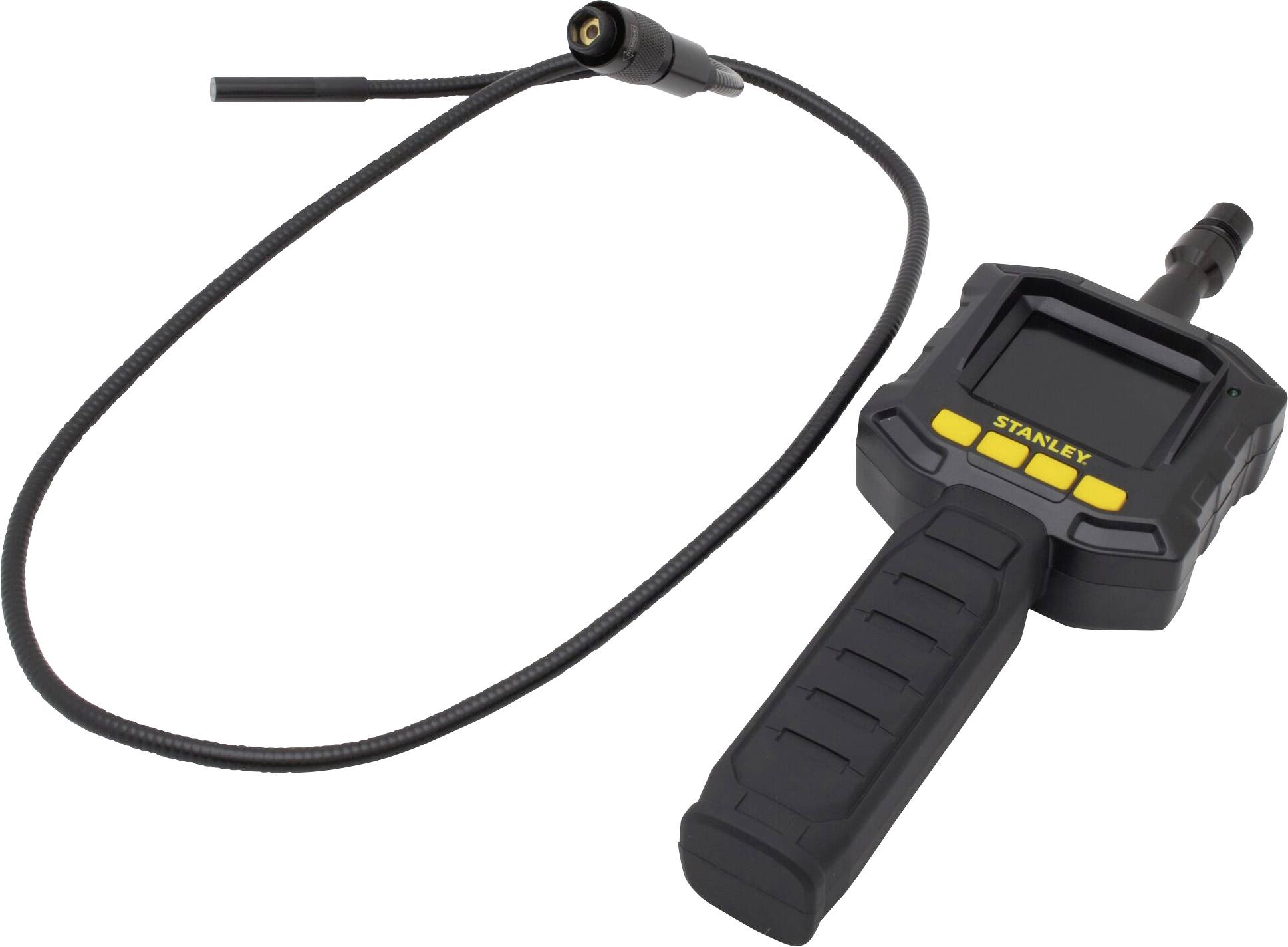 Elektroniczne narzędzie inspekcyjne z elastycznym przewodem, kamerą i ekranem; używane do badania trudno dostępnych miejsc.