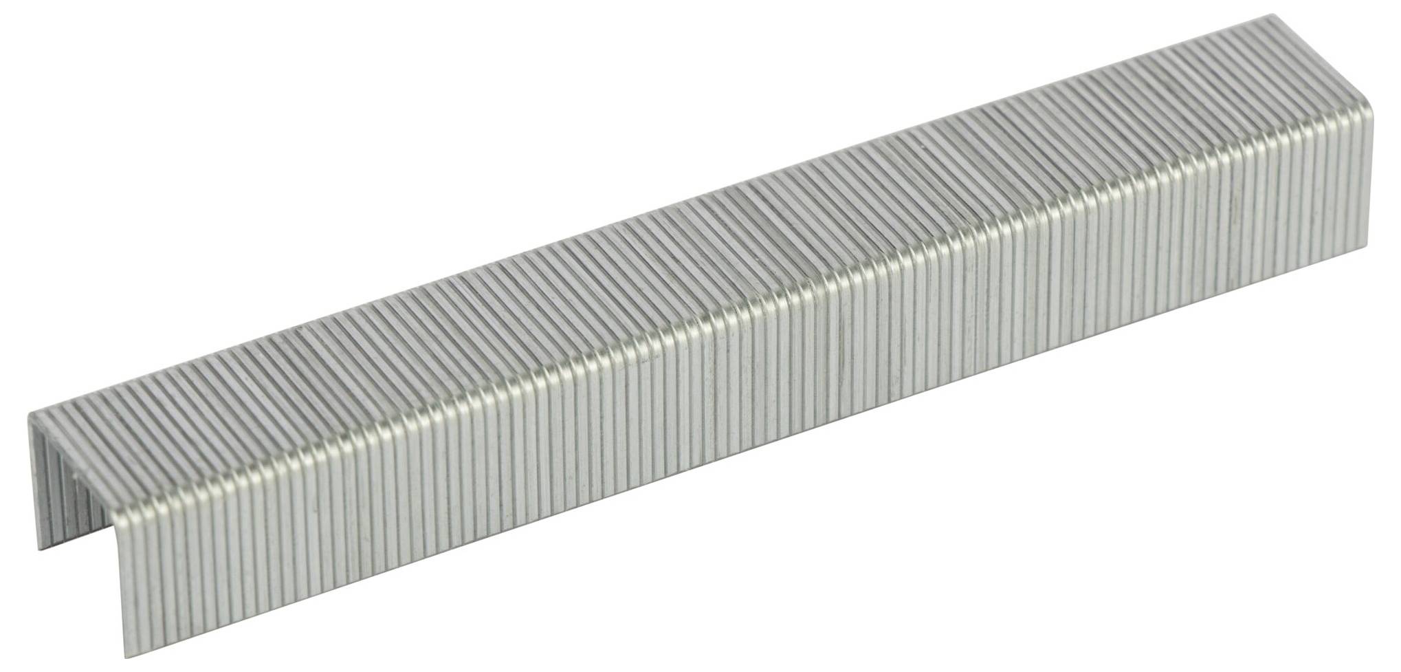 Prosty rząd metalowych zszywek połączonych ze sobą.