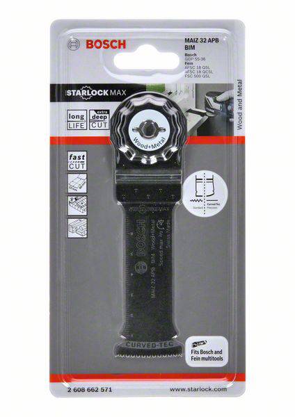 Bosch Starlock Max MAIZ 32 APB BIM brzeszczot do drewna i metalu. Wskazówki dotyczące kompatybilności z narzędziami wielofunkcyjnymi Bosch i Fein.
