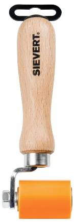 Pomarańczowy wałek silikonowy do spoin z drewnianym uchwytem oznaczony etykietą "SIEVERT", używany do przycisku spoin i połączeń w pracach rzemieślniczych lub budowlanych.