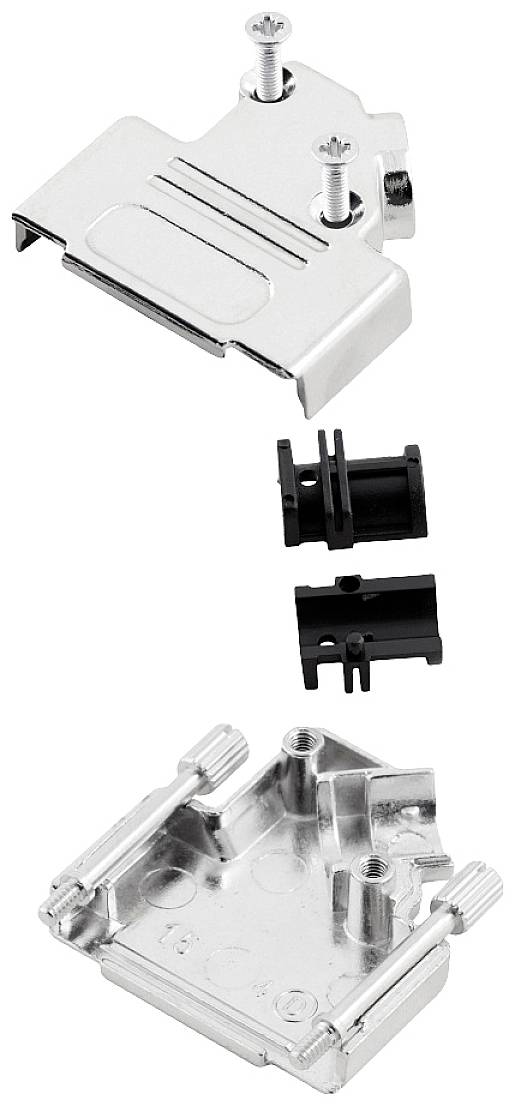 encitech D45ZK-25-K 6560-0106-13 Корпус роз'єму D-SUB Кількість контактів: 25 металевий 45° срібний 1 шт.