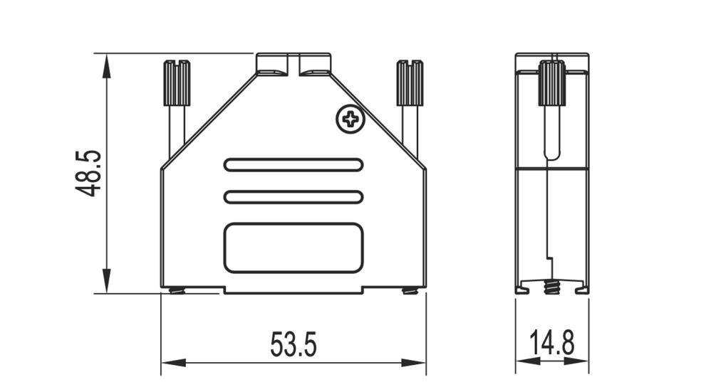 Корпус роз'єму D-SUB encitech DTZK-25-HI-K 6560-0705-03 Кількість контактів: 25 металевий 180° срібний 1 шт.