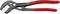 Czerwone i czarne szczypce z napisem 'KNIPEX 85 51 180 A' oraz 'do opasek sprężynowych' na uchwytach, odpowiednie do chwytania i zwalniania złączek zaciskowych.