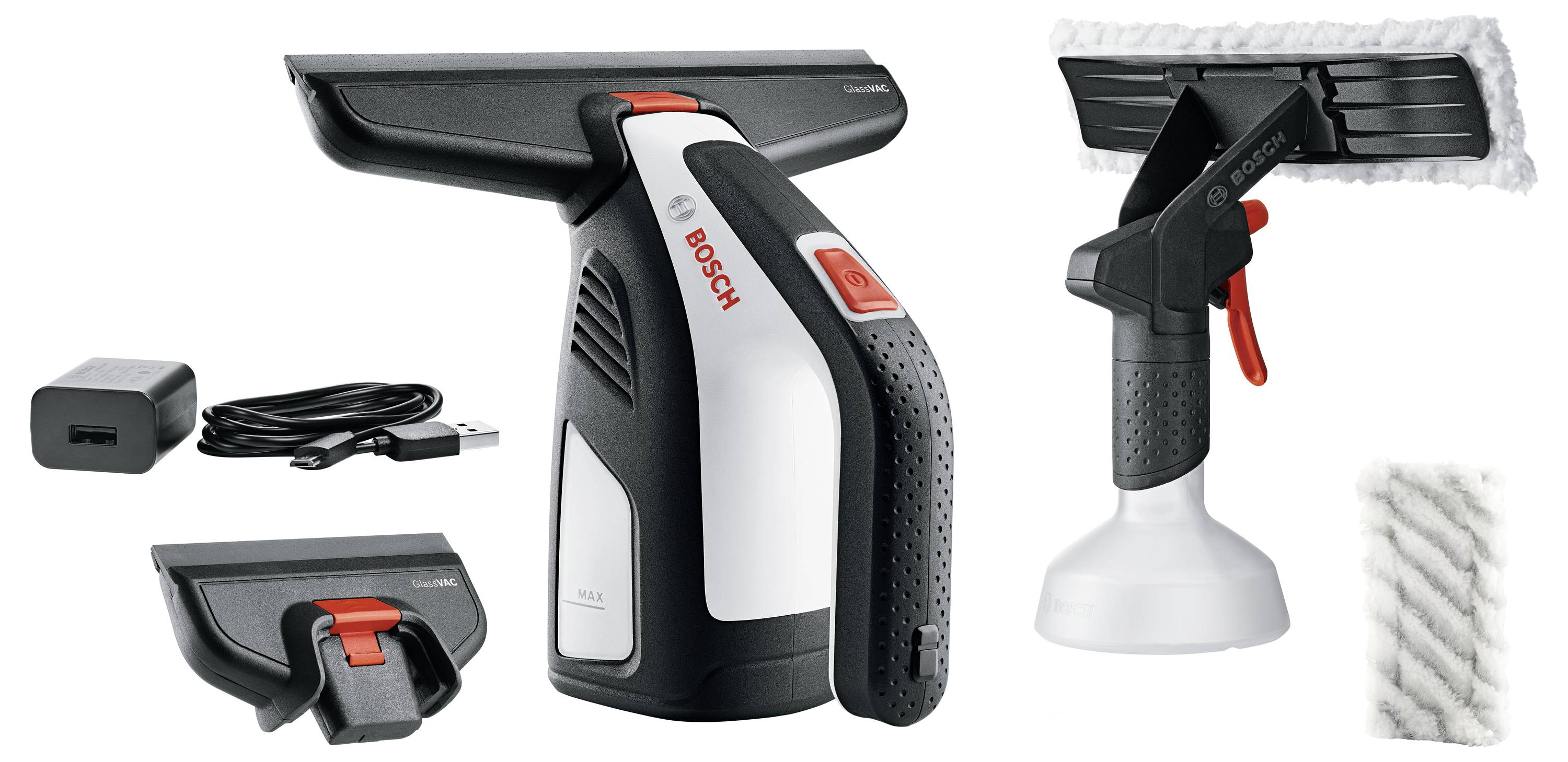 Миючий засіб для вікон Bosch Home and Garden GlassVAC Чорний, сірий