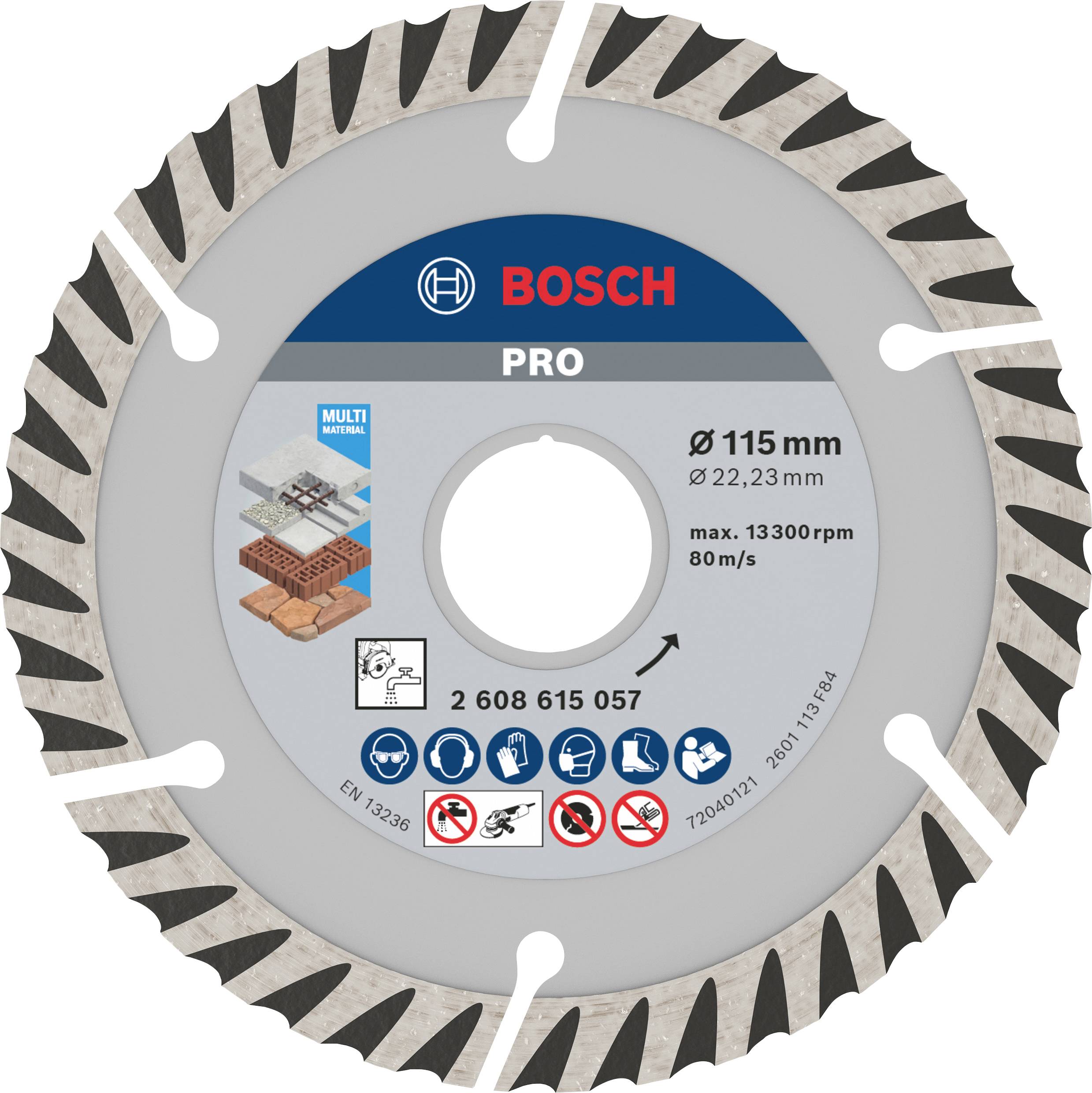 Аксесуари Bosch 2608615057 Стандартний відрізний диск Universal Speed Diamond Діаметр 115 мм Діаметр отвору 22,23 мм для бетону, к