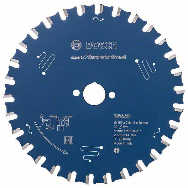 Tarcza tnąca Bosch Accessories Expert for Sandwich Panel 165 x 20 x 1.6 mm 1 szt.