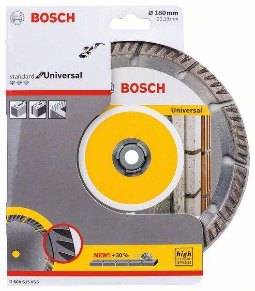 Аксесуари Bosch 2608615063 Стандартний алмазний відрізний диск Universal Speed Діаметр 180 мм Діаметр отвору 22,23 мм 1 шт.