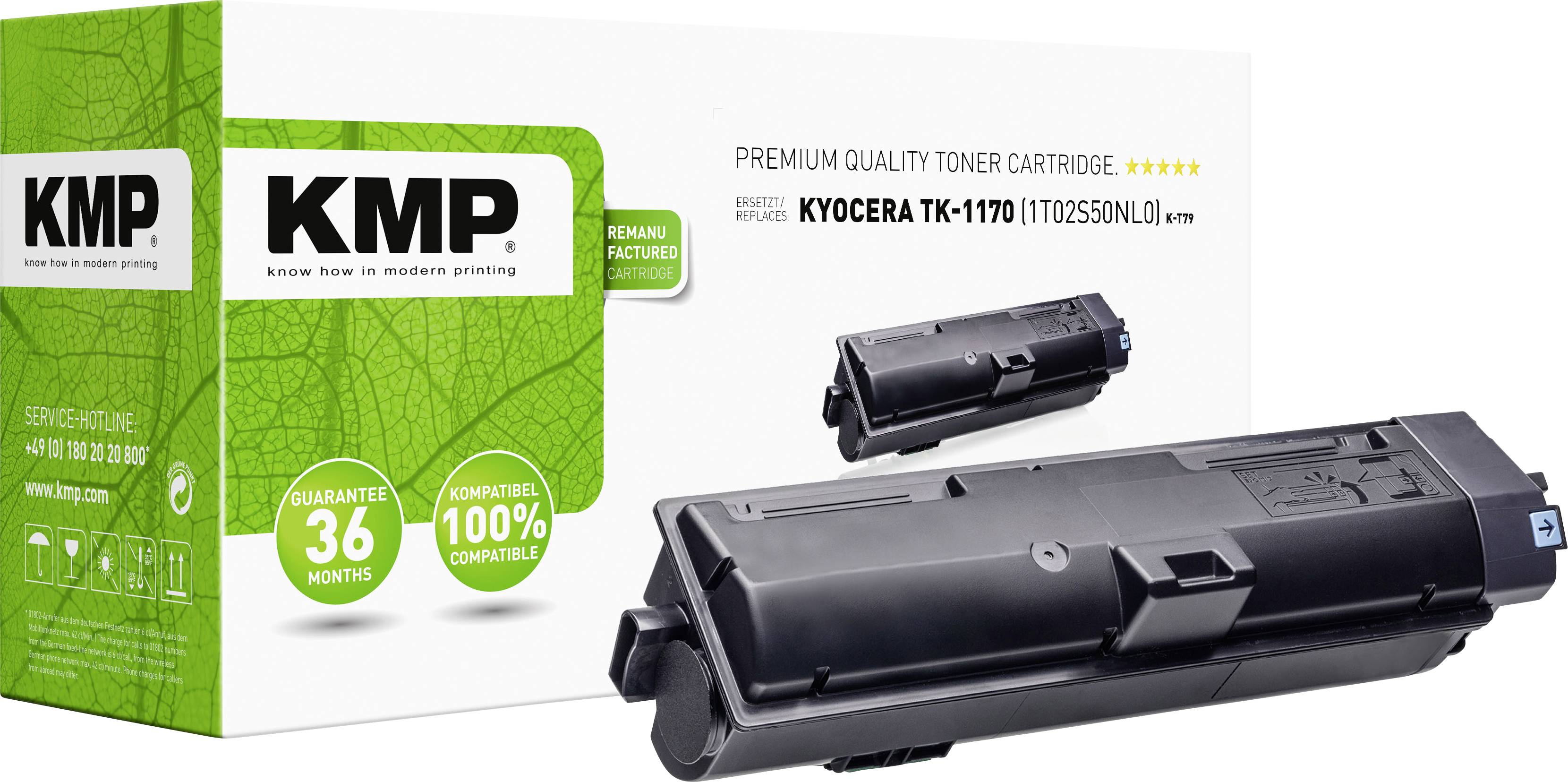 Тонер-картридж KMP Kyocera TK-1170, сумісний, чорний, 7900 сторінок, K-T79 2916.0000