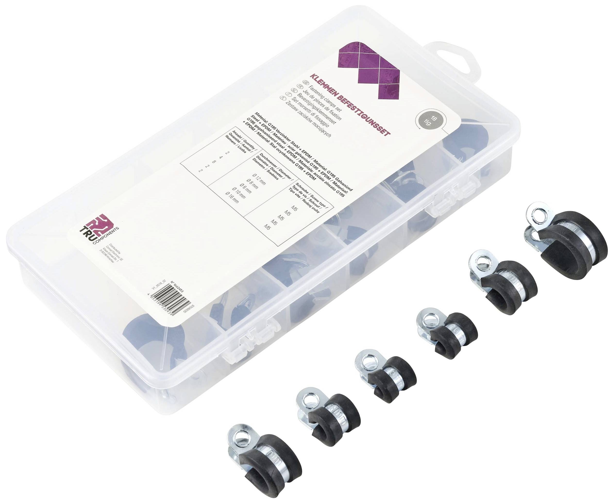 Затискач TRU COMPONENTS 93038c437 TC-6649812, 6-16 мм, 18 штук