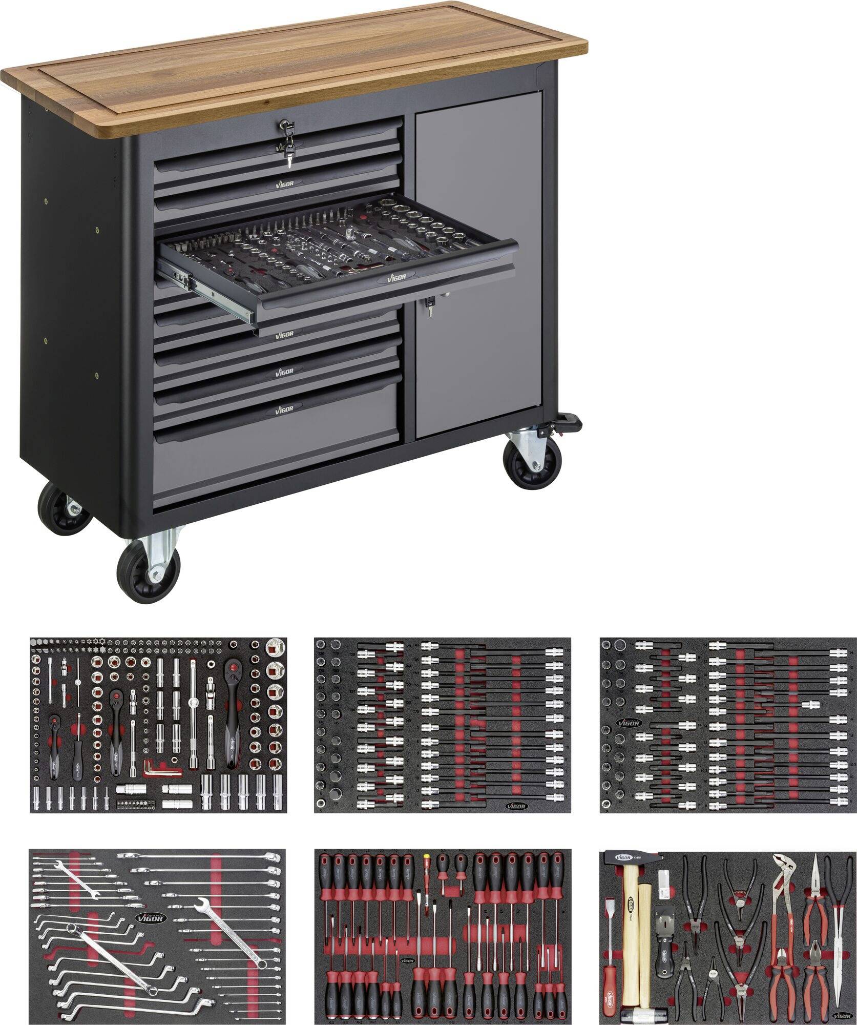 Дерев'яний робочий стіл Hazet V5158