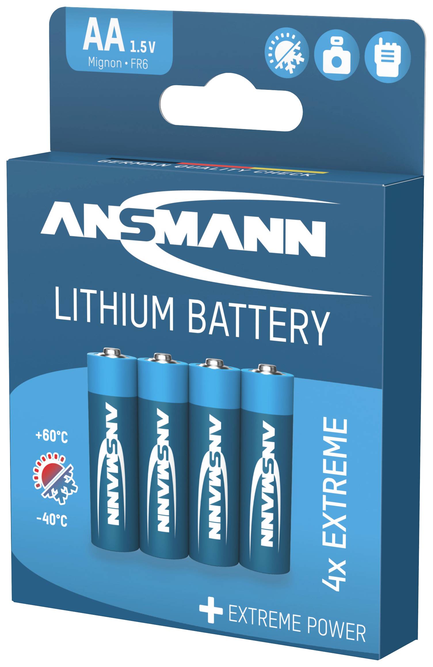 Батарейки Ansmann Extreme 1512-0002 типу АА, 1,5 В, літієві, 4 шт.