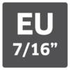 Obraz przedstawia szarą kwadratową powierzchnię z czarnym napisem 'EU 7/16