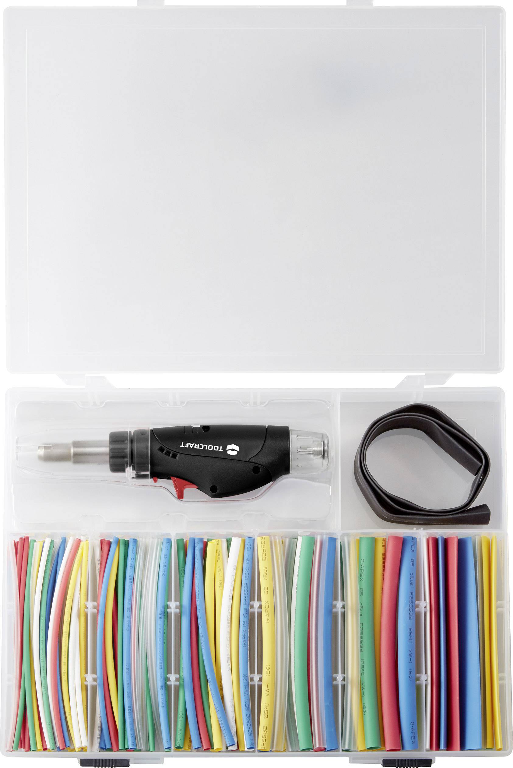 Набір паяльників;TOOLCRAFT;TC-HSK-162;1300 °CZ 162 шт. Термозбіжна стрічка для друку