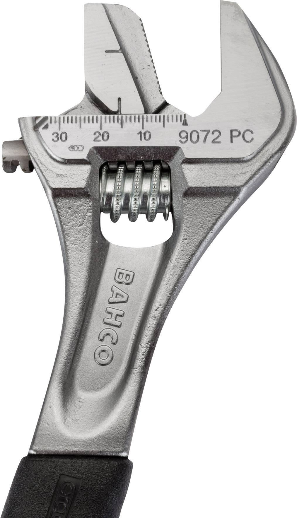 Nastawny klucz metalowy z podziałką od 0 do 30 mm do precyzyjnego dokręcania i odkręcania śrub. Marka: Bahco.