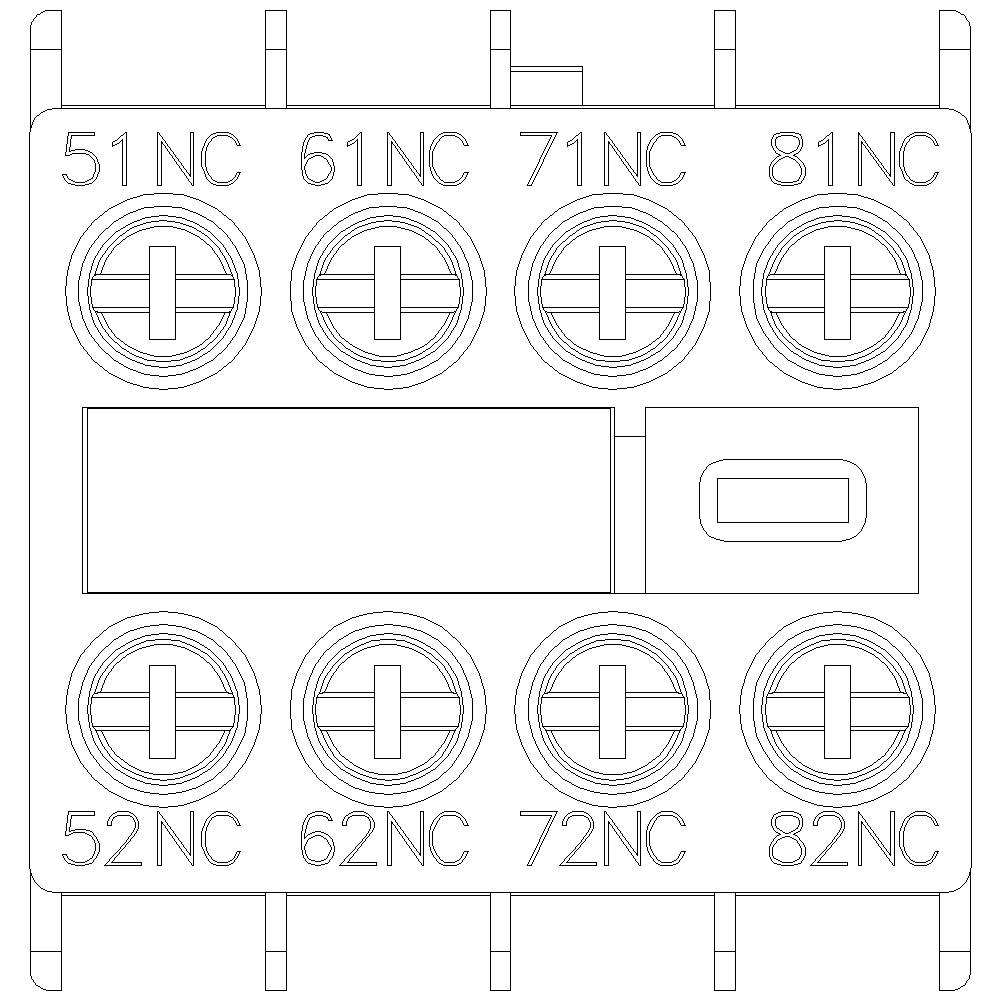 Techniczny diagram urządzenia łączeniowego z dziewięcioma punktami stykowymi oznaczonymi jako '51NC', '61NC', '71NC', '81NC', '52NC', '62NC', '72NC', '82NC'.