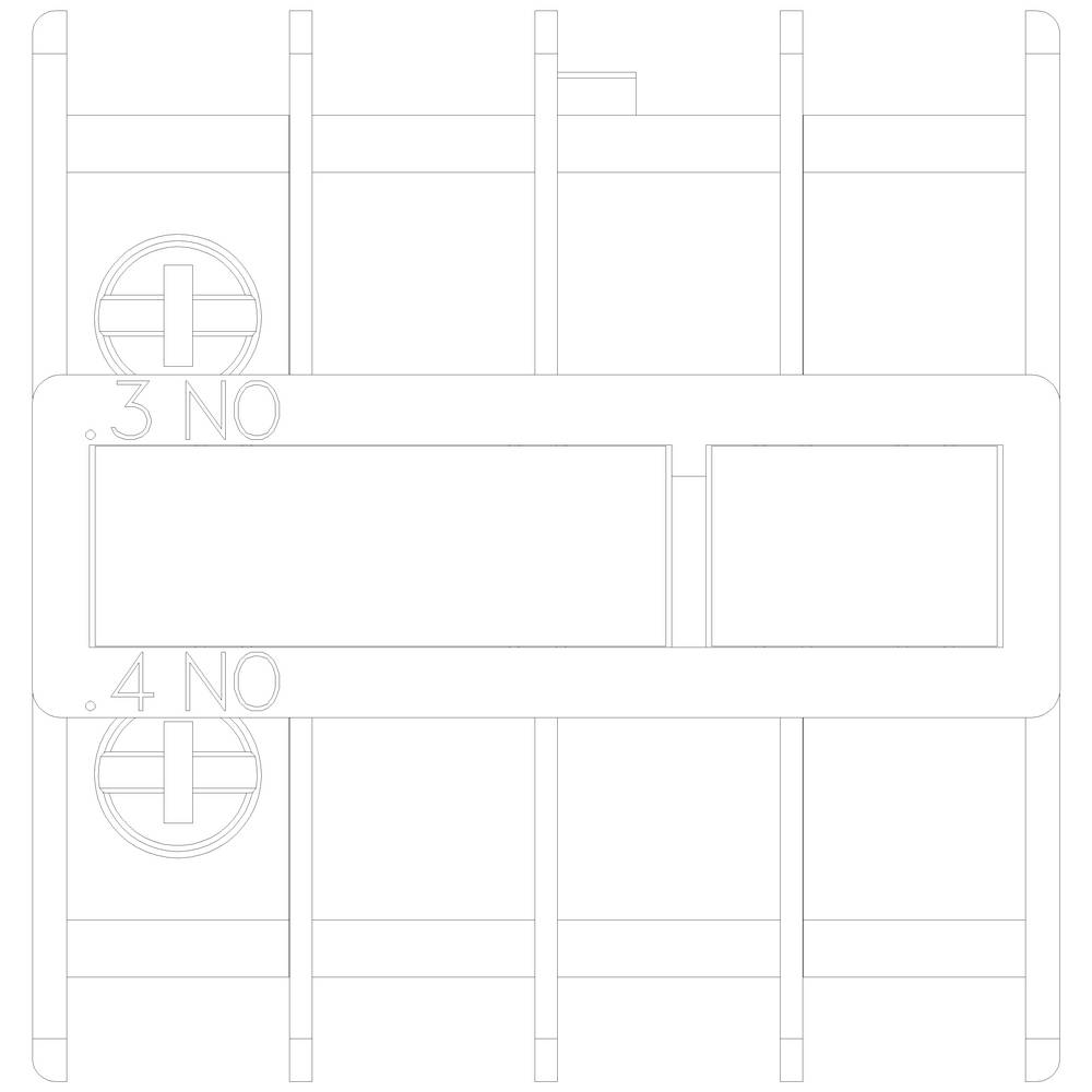 Schemat elektryczny pokazuje zaciski elektryczne oznaczone jako .3 NO i .4 NO. Linie łączą zaciski symetrycznie.