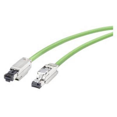 Dwa zielone kable Ethernet z metalowymi wtykami, typowo stosowane do połączeń sieciowych.