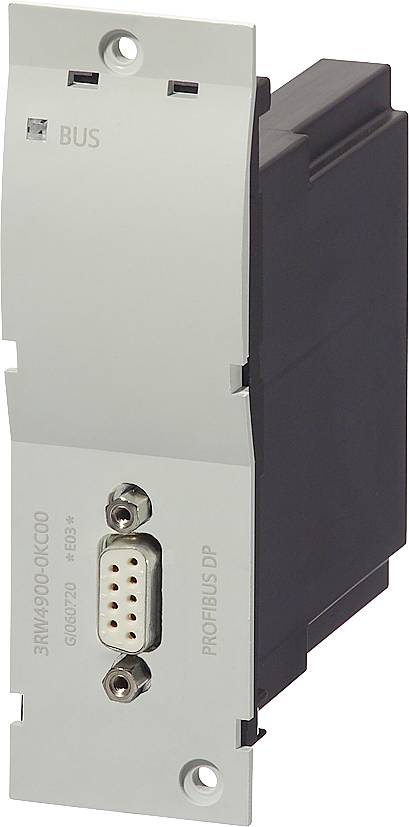 Moduł PROFIBUS DP z 9-stykowym złączem, odpowiedni do automatyzacji przemysłowej, możliwy do zamontowania na szynie.