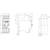 Rysunek techniczny elektrycznego przełącznika z wymiarami i schematami połączeń. Przedstawia widok z przodu, z boku i z tyłu.
