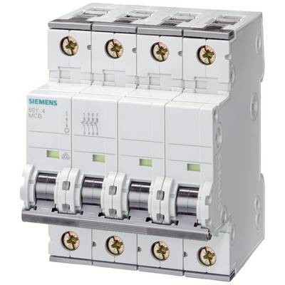 Czterokonektorowy wyłącznik nadmiarowo-prądowy marki Siemens. Służy on ochronie elektrycznych obwodów przed przeciążeniem i zwarciem.