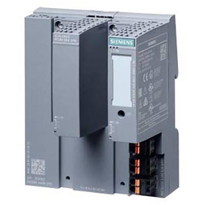 Moduł Siemens SIMATIC, w kolorze szarym, z wieloma złączami i oznaczeniami, stosowany w przemysłowych systemach automatyzacji.