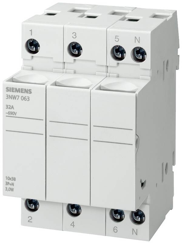 Uchwyt cylindryczny bezpiecznika Siemens 3NW7333, 400 V/AC, 20 A, 1 szt.
